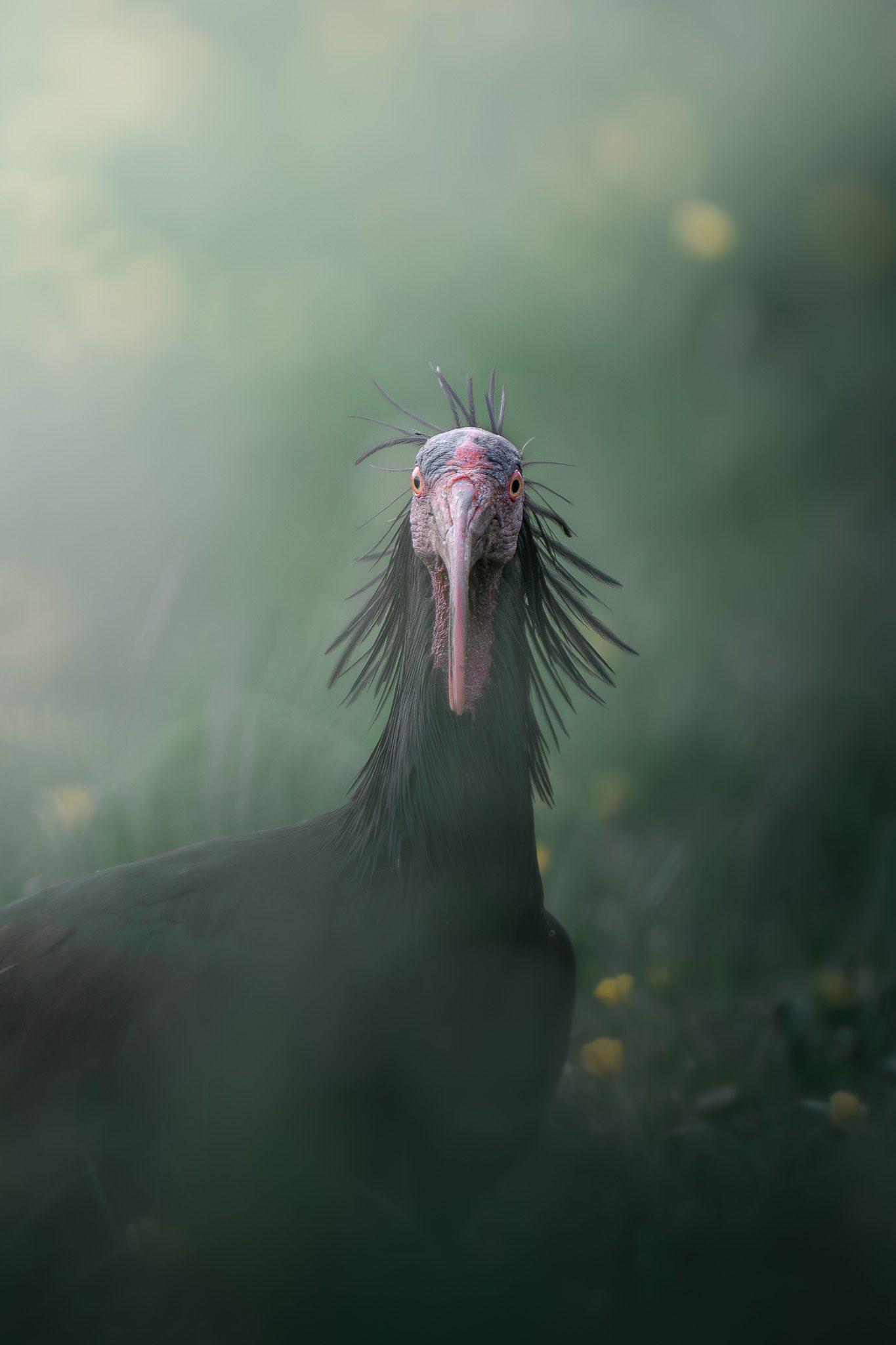 Panoramablick auf alpinen Wildtierlebensraum mit grasendem Wild in offener Landschaft